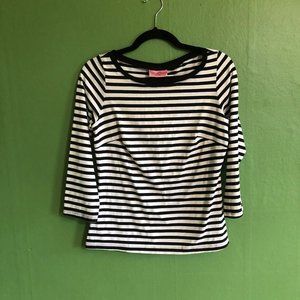 PinUp Couture Black and White Striped Bad Girl Top